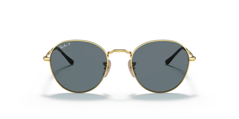 Ray - Ban Unisex RB3582 DAVID 001/3R Occhiali da sole Metallo Oro Blu Pantos Polarizzata miniatura 2