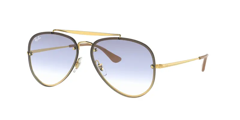 Ray - Ban Unisex RB3584N BLAZE AVIATOR 001/19 Occhiali da sole Metallo Oro Blu Pilot Normale Sfumato