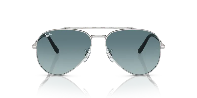 Ray - Ban Unisex RB3625 NEW AVIATOR 003/3M Occhiali da sole Metallo Argento Blu Pilot Normale Sfumato miniatura 2