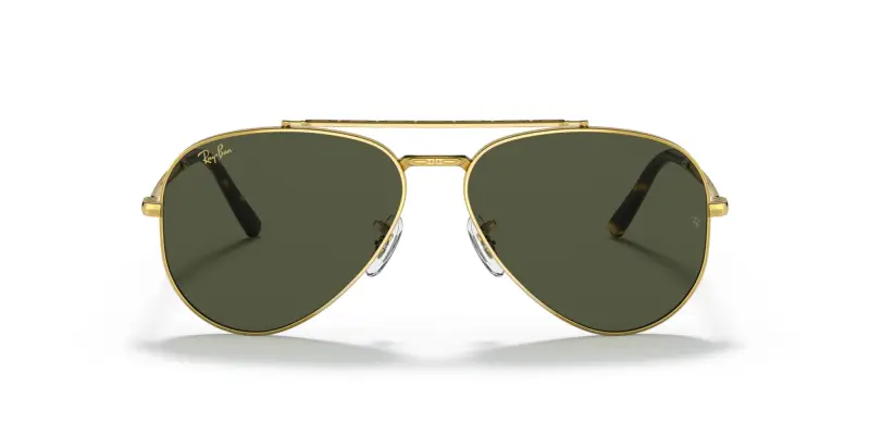 Unisex RB3625 NEW AVIATOR 919631 Occhiali da sole Metallo Oro Verde Pilot Normale miniatura 3