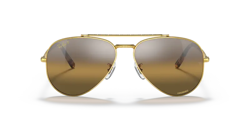 Ray - Ban Unisex RB3625 NEW AVIATOR 9196G5 Occhiali da sole Metallo Oro Marrone Pilot Polarizzata Sfumato miniatura 2