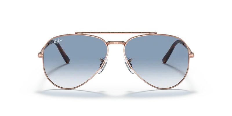Ray - Ban Unisex RB3625 NEW AVIATOR 92023F Occhiali da sole Metallo Oro Blu Pilot Normale Sfumato miniatura 2