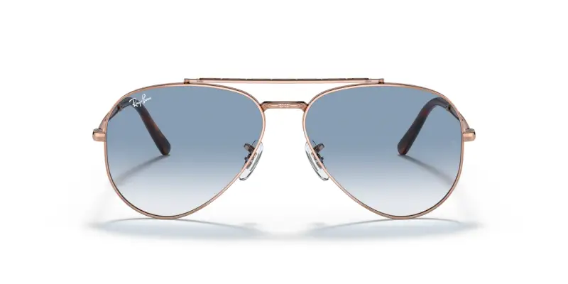 Unisex RB3625 NEW AVIATOR 92023F Occhiali da sole Metallo Oro Blu Pilot Normale Sfumato miniatura 3