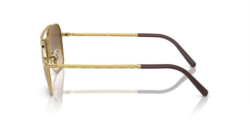 Ray - Ban Unisex RB3636 NEW CARAVAN 001/51 Occhiali da sole Metallo Oro Marrone Squadrata Normale Sfumato miniatura 3