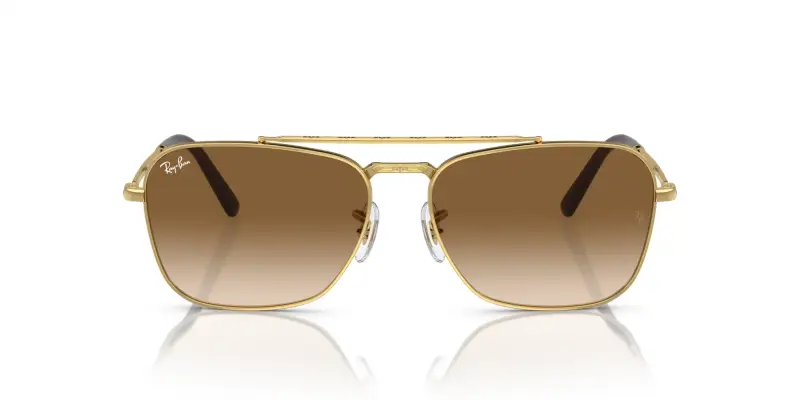 Unisex RB3636 NEW CARAVAN 001/51 Occhiali da sole Metallo Oro Marrone Squadrata Normale Sfumato miniatura 3