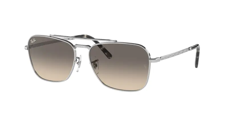 Ray - Ban Unisex RB3636 NEW CARAVAN 003/32 Occhiali da sole Metallo Argento Grigio Squadrata Normale Sfumato