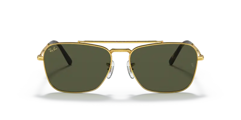 Ray - Ban Unisex RB3636 NEW CARAVAN 919631 Occhiali da sole Metallo Oro Verde Squadrata Normale miniatura 2