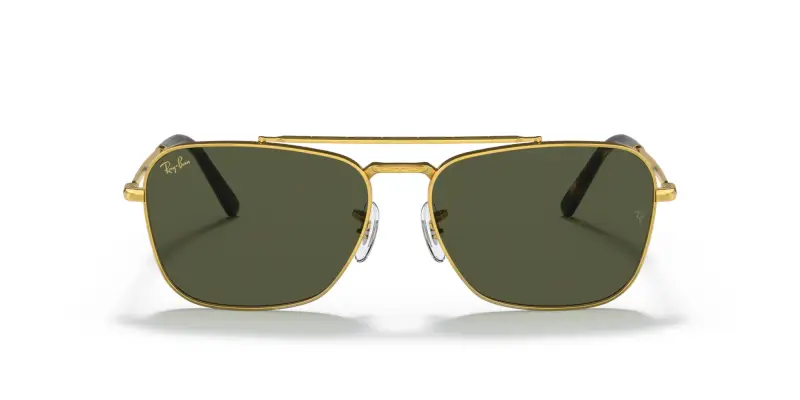 Unisex RB3636 NEW CARAVAN 919631 Occhiali da sole Metallo Oro Verde Squadrata Normale miniatura 3