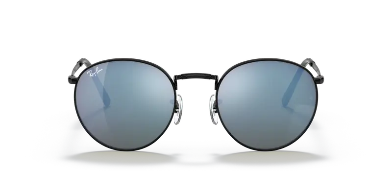 Ray - Ban Unisex RB3637 NEW ROUND 002/G1 Occhiali da sole Metallo Nero Blu Pantos Specchiate Specchiato miniatura 2