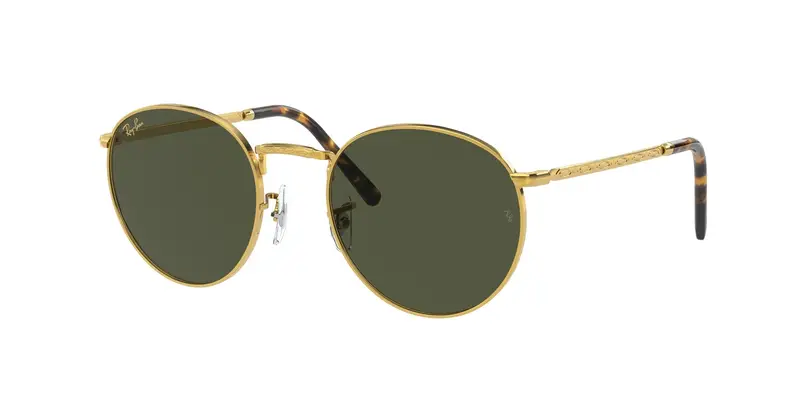 Ray - Ban Unisex RB3637 NEW ROUND 919631 Occhiali da sole Metallo Oro Verde Pantos Normale