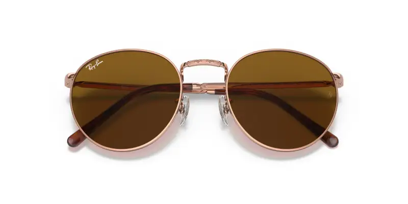 Unisex RB3637 NEW ROUND 920233 Occhiali da sole Metallo Oro Marrone Pantos Normale miniatura 2