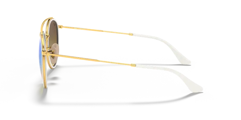 Ray - Ban Unisex RB3647N 001/4O Occhiali da sole Metallo Oro Blu Rotonda Normale miniatura 3