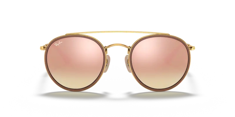 Ray - Ban Unisex RB3647N 001/7O Occhiali da sole Metallo Oro Marrone Rotonda Normale miniatura 2