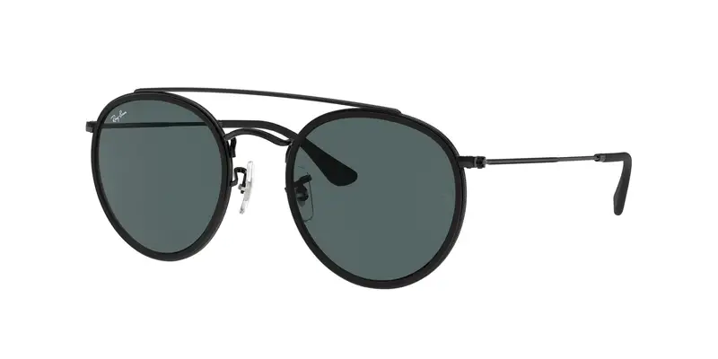 Ray - Ban Unisex RB3647N  002/R5 Occhiali da sole Metallo Nero Blu Rotonda Normale
