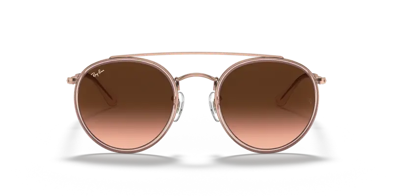Ray - Ban Unisex RB3647N 9069A5 Occhiali da sole Metallo Bronzo Marrone Rotonda Normale Sfumato miniatura 2