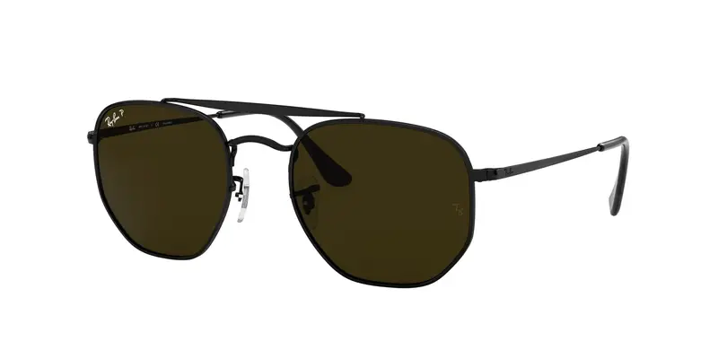 Ray - Ban Unisex RB3648M THE MARSHAL II 002/58 Occhiali da sole Metallo Nero G15 Geometrica Polarizzata
