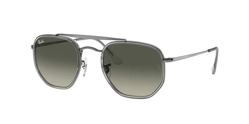 Ray - Ban Unisex RB3648M THE MARSHAL II 004/71 Occhiali da sole Metallo Grigio Grigio Geometrica Normale Sfumato