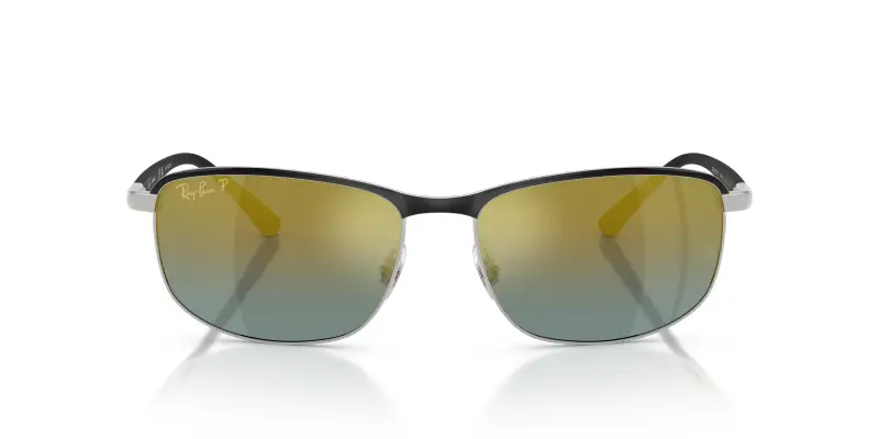 Unisex RB3671CH CHROMANCE 9144J0 Occhiali da sole Metallo Nero Oro Pillow Polarizzata Sfumato miniatura 3