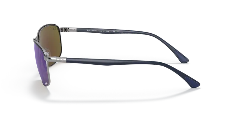 Ray - Ban Unisex RB3671CH CHROMANCE 92044L Occhiali da sole Metallo Blu Grigio Pillow Polarizzata Specchiato miniatura 3