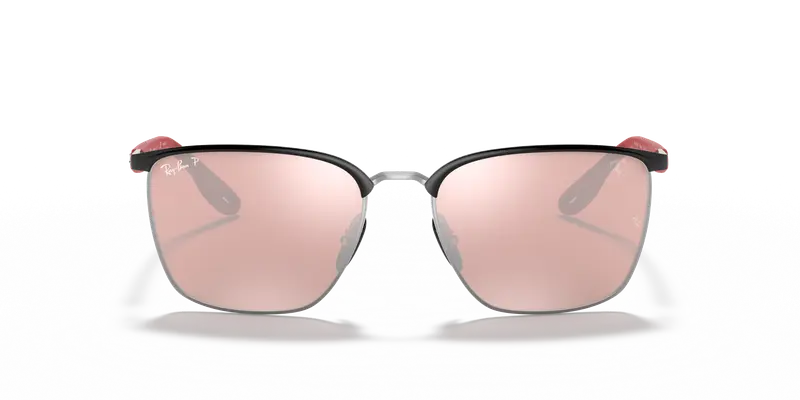 Ray - Ban Unisex RB3673M SCUDERIA FERRARI COLLECTION F060H2 Occhiali da sole Metallo Nero Argento Squadrata Polarizzata Specchiato miniatura 2