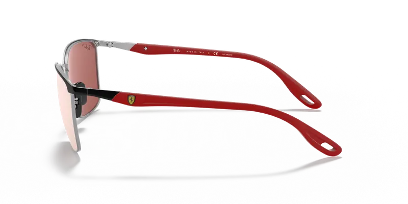 Ray - Ban Unisex RB3673M SCUDERIA FERRARI COLLECTION F060H2 Occhiali da sole Metallo Nero Argento Squadrata Polarizzata Specchiato miniatura 3