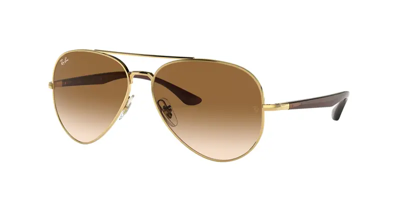 Ray - Ban Unisex RB3675  001/51 Occhiali da sole Metallo Oro Marrone Pilot Normale Sfumato