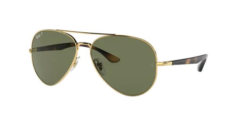 Ray - Ban Unisex RB3675  001/58 Occhiali da sole Metallo Oro G15 Pilot Polarizzata
