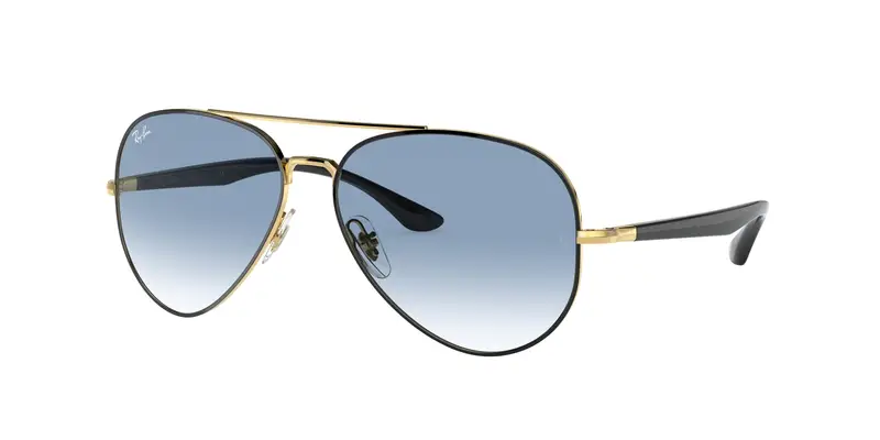 Ray - Ban Unisex RB3675  90003F Occhiali da sole Metallo Nero Blu Pilot Normale Sfumato