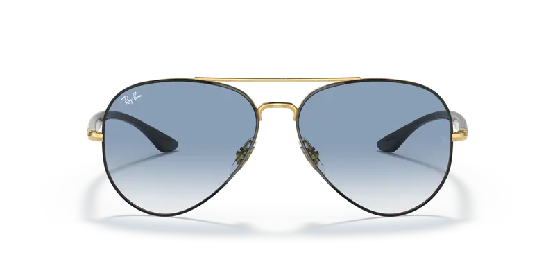 Ray - Ban Unisex RB3675 90003F Occhiali da sole Metallo Nero Blu Pilot Normale Sfumato miniatura 2