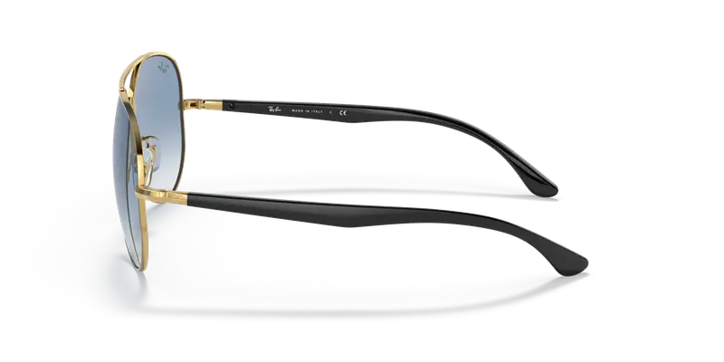 Ray - Ban Unisex RB3675 90003F Occhiali da sole Metallo Nero Blu Pilot Normale Sfumato miniatura 3