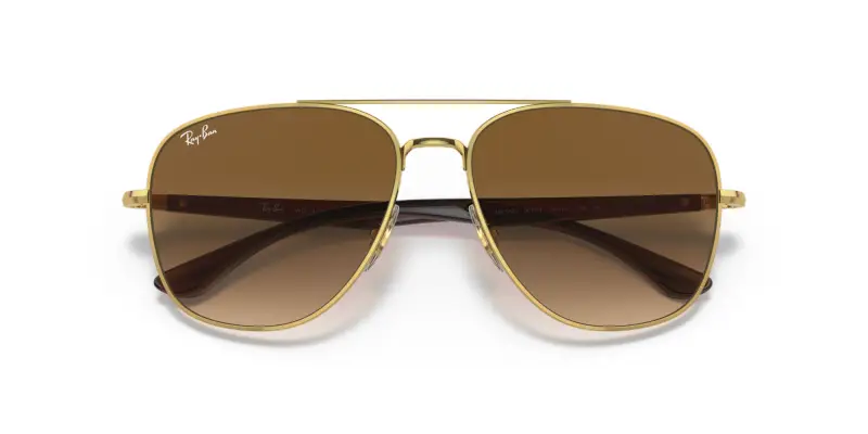 Unisex RB3683 001/51 Occhiali da sole Metallo Oro Marrone Squadrata Normale Sfumato miniatura 2