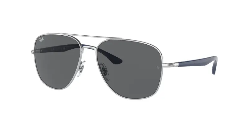 Ray - Ban Unisex RB3683 003/B1 Occhiali da sole Metallo Argento Grigio Squadrata Normale