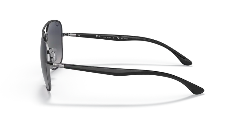 Ray - Ban Unisex RB3683 004/78 Occhiali da sole Metallo Grigio Blu Squadrata Polarizzata Sfumato miniatura 3