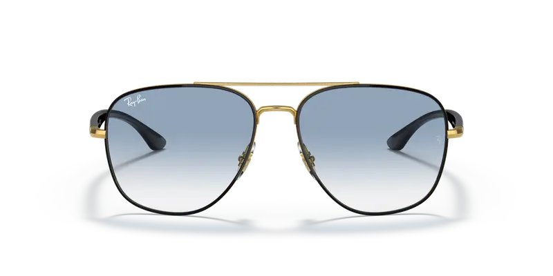 Ray - Ban Unisex RB3683 90003F Occhiali da sole Metallo Nero Blu Squadrata Normale Sfumato miniatura 2