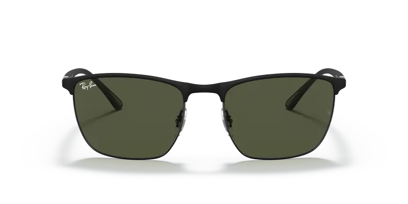 Ray - Ban Unisex RB3686 186/31 Occhiali da sole Acciaio Nero Verde Squadrata Normale miniatura 2