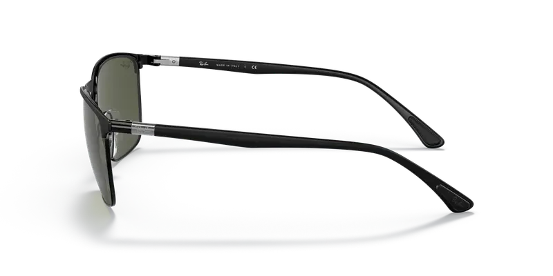 Ray - Ban Unisex RB3686 186/31 Occhiali da sole Acciaio Nero Verde Squadrata Normale miniatura 3