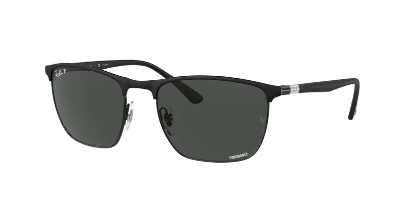 Ray - Ban Unisex RB3686 186/K8 Occhiali da sole Acciaio Nero Grigio Squadrata Polarizzata