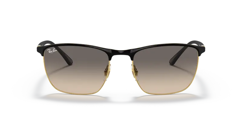 Ray - Ban Unisex RB3686 187/32 Occhiali da sole Acciaio Nero Grigio Squadrata Normale Sfumato miniatura 2