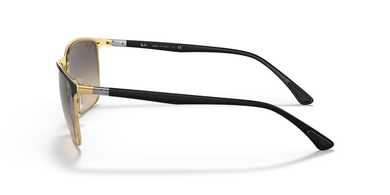 Ray - Ban Unisex RB3686 187/32 Occhiali da sole Acciaio Nero Grigio Squadrata Normale Sfumato miniatura 3