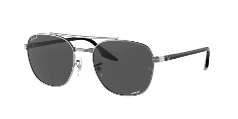 Ray - Ban Unisex RB3688 004/K8 Occhiali da sole Metallo Grigio Grigio Squadrata Polarizzata Antiriflesso