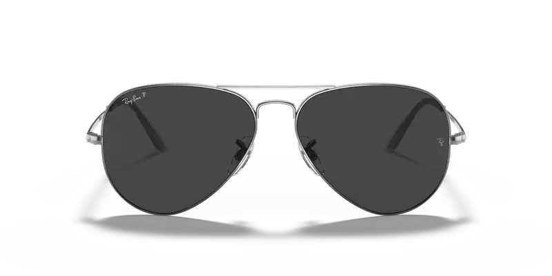 Ray - Ban Unisex RB3689 AVIATOR METAL II 004/48 Occhiali da sole Metallo Grigio Nero Pilot Polarizzata miniatura 2