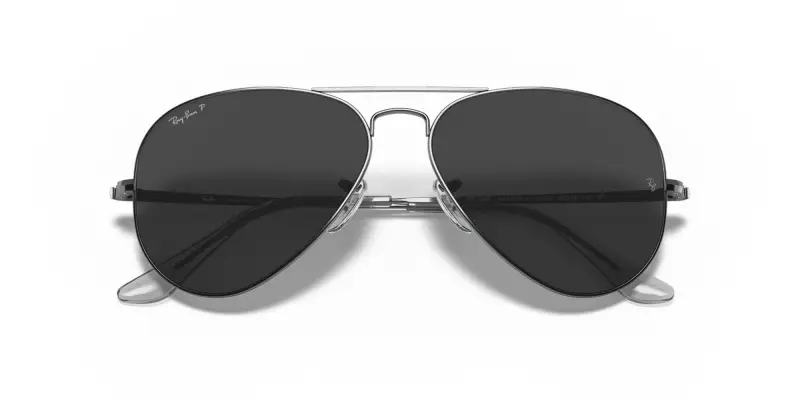 Unisex RB3689 AVIATOR METAL II 004/48 Occhiali da sole Metallo Grigio Nero Pilot Polarizzata miniatura 2