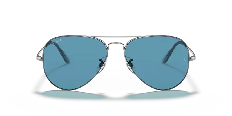 Ray - Ban Unisex RB3689 AVIATOR METAL II 004/S2 Occhiali da sole Metallo Grigio Blu Pilot Polarizzata miniatura 2