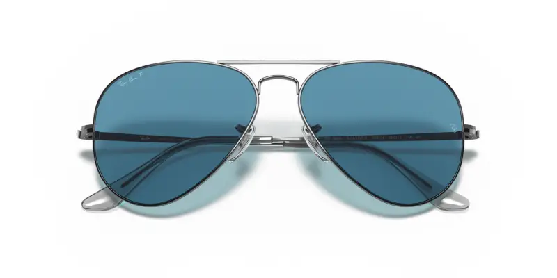 Unisex RB3689 AVIATOR METAL II 004/S2 Occhiali da sole Metallo Grigio Blu Pilot Polarizzata miniatura 2