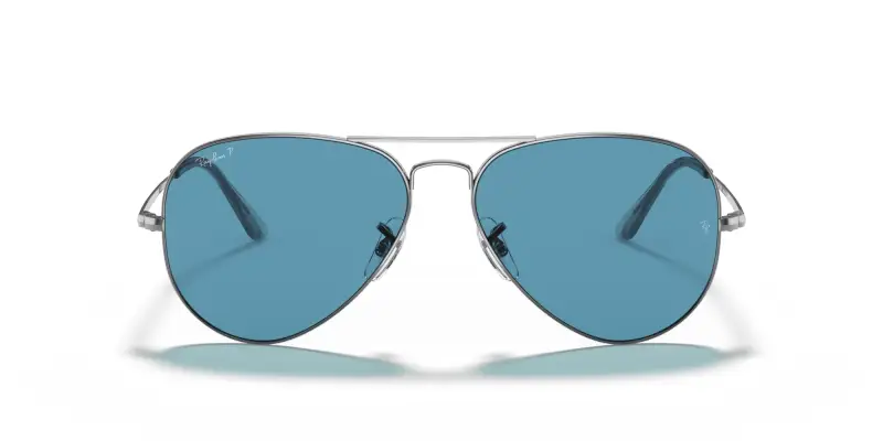 Unisex RB3689 AVIATOR METAL II 004/S2 Occhiali da sole Metallo Grigio Blu Pilot Polarizzata miniatura 3
