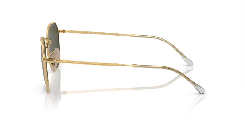 Ray - Ban Unisex RB3694 JIM 001/31 Occhiali da sole Metallo Oro Verde Geometrica Normale miniatura 3