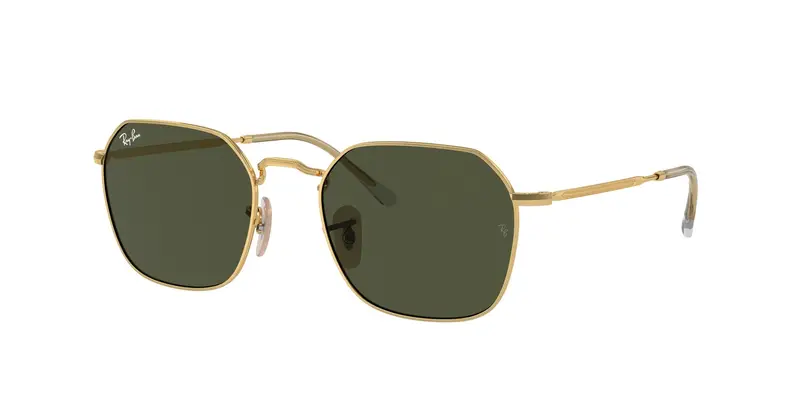 Ray - Ban Unisex RB3694 JIM 001/31 Occhiali da sole Metallo Oro Verde Geometrica Normale