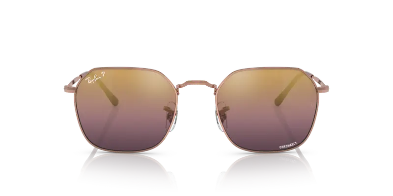 Ray - Ban Unisex RB3694 JIM 9202G9 Occhiali da sole Metallo Oro Oro Geometrica Polarizzata Specchiato miniatura 2