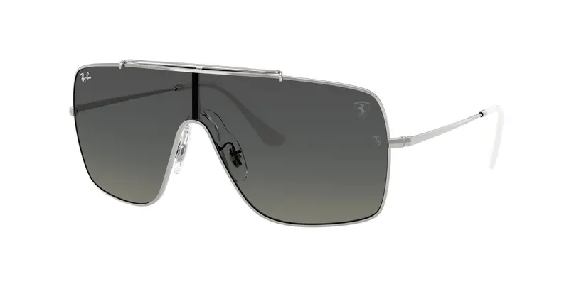 Ray - Ban Unisex RB3697M F1048G Occhiali da sole Metallo Argento Grigio Squadrata Normale Sfumato