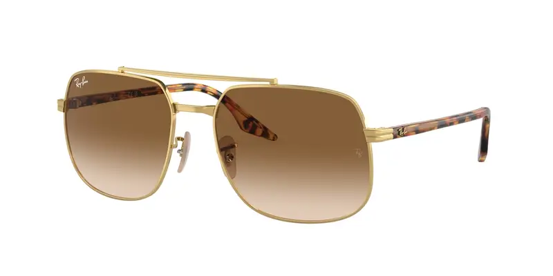 Ray - Ban Unisex RB3699  001/51 Occhiali da sole Metallo Oro Marrone Squadrata Normale Sfumato